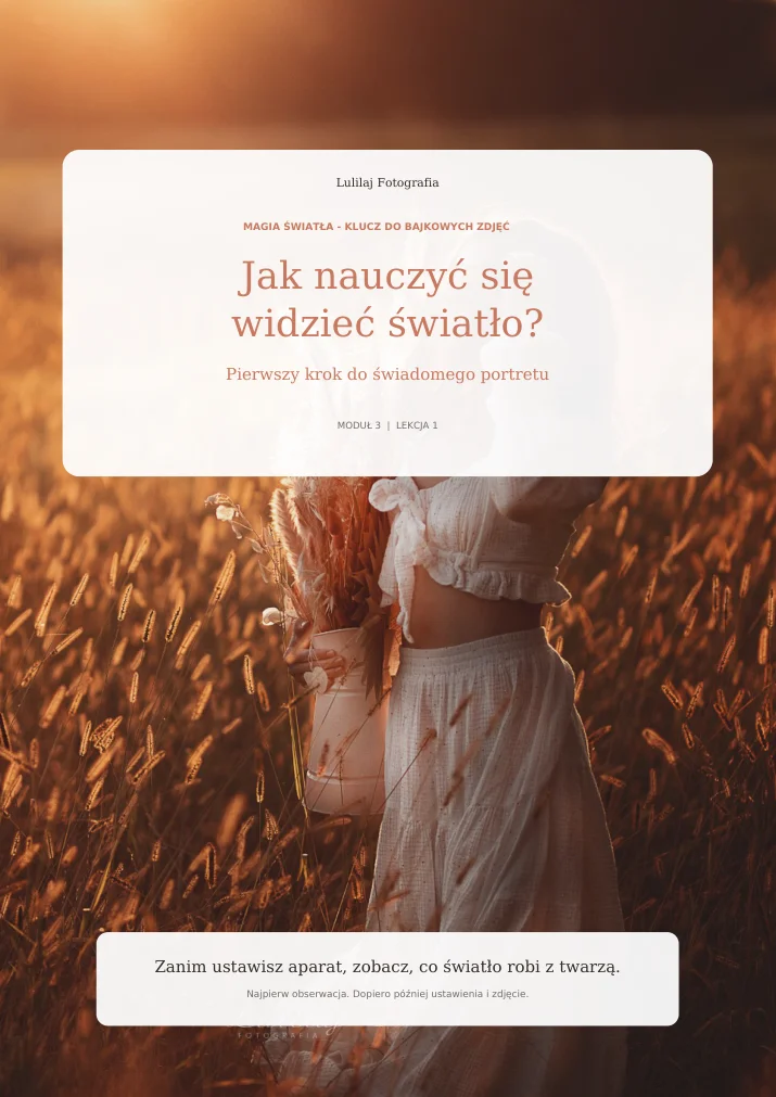 Rzeczywista strona lekcji kursu: Jak nauczyć się widzieć światło